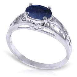 ALARRI 1.15 CTW 14K Solid White Gold Filigree Ring Natural Sapphire