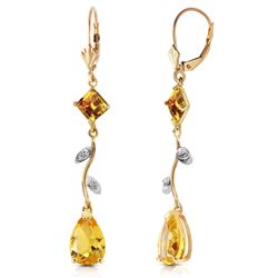 ALARRI 3.97 Carat 14K Solid Gold Romance Citrine Earrings