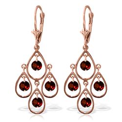 ALARRI 2.4 CTW 14K Solid Rose Gold Garnet Drop Earrings