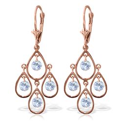 ALARRI 2.4 Carat 14K Solid Rose Gold Aquamarine Chandelier Drops