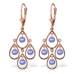 ALARRI 2.4 CTW 14K Solid Rose Gold Chandelier Earrings Tanzanite