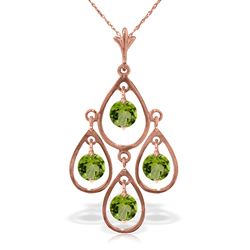 ALARRI 14K Solid Rose Gold Necklace w/ Natural Peridots