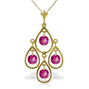 ALARRI 1.2 Carat 14K Solid Gold Pink Reflections Pink Topaz Necklace