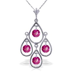 ALARRI 1.2 CTW 14K Solid White Gold Not Hyphenated Pink Topaz Necklace