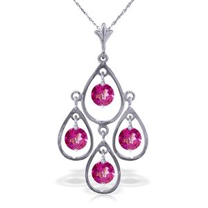 ALARRI 1.2 CTW 14K Solid White Gold Not Hyphenated Pink Topaz Necklace