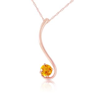ALARRI 14K Solid Rose Gold Necklace w/ Natural Citrine