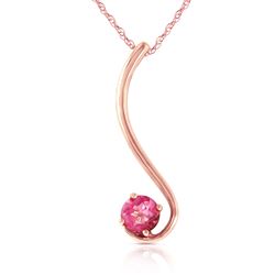 ALARRI 14K Solid Rose Gold Necklace w/ Natural Pink Topaz