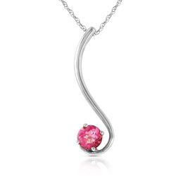 ALARRI 0.55 CTW 14K Solid White Gold Unfalling Sense Pink Topaz Necklace