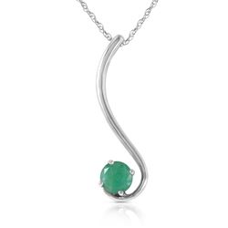 ALARRI 0.55 CTW 14K Solid White Gold Accentuate The Given Emerald Necklace