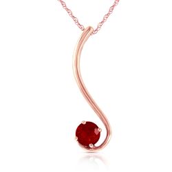 ALARRI 14K Solid Rose Gold Necklace w/ Natural Ruby