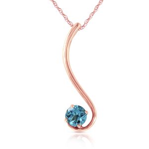ALARRI 14K Solid Rose Gold Necklace w/ Natural Blue Topaz