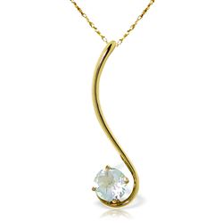 ALARRI 0.55 Carat 14K Solid Gold Roving Eye Aquamarine Necklace