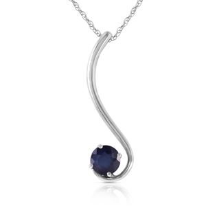 ALARRI 0.55 Carat 14K Solid White Gold Future Is Ours Sapphire Necklace