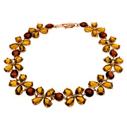 ALARRI 14K Solid Rose Gold Bracelet w/ Citrines & Garnets