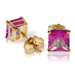 ALARRI 1.75 CTW 14K Solid Gold Deep Plunge Pink Topaz Earrings