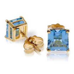 ALARRI 1.75 Carat 14K Solid Gold Deceive Naturale Blue Topaz Earrings