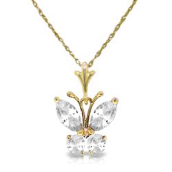 ALARRI 1.5 CTW 14K Solid Gold Butterfly Necklace Cubic Zirconia