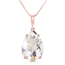 ALARRI 5 Carat 14K Solid Rose Gold Necklace Natural White Topaz