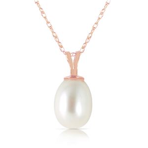 ALARRI 14K Solid Rose Gold Necklace w/ Natural Pearl