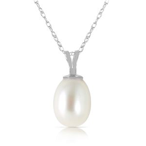 ALARRI 4 Carat 14K Solid White Gold Perseverance Pays Pearl Necklace