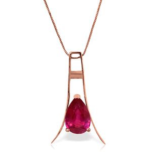 ALARRI 14K Solid Rose Gold Necklace w/ Natural Ruby
