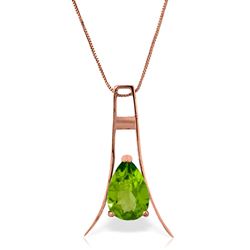 ALARRI 14K Solid Rose Gold Necklace w/ Natural Peridot