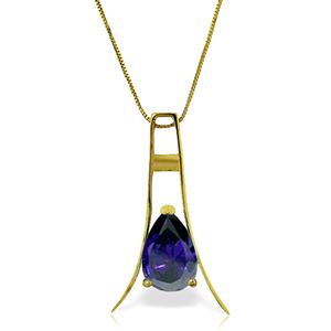 ALARRI 1.5 Carat 14K Solid Gold Nourishment Of Love Sapphire Necklace