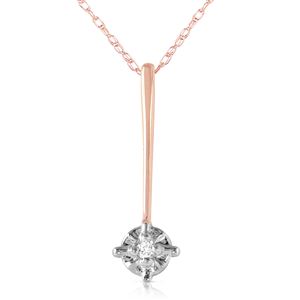 ALARRI 14K Solid Rose Gold Necklace w/ Natural Diamond