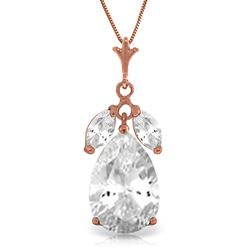 ALARRI 14K Solid Rose Gold Necklace w/ Natural Rose Topaz