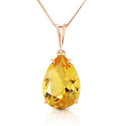 ALARRI 5 CTW 14K Solid Rose Gold Teardrop Citrine Necklace