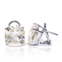 ALARRI 7.2 Carat 14K Solid White Gold White Code White Topaz Earrings