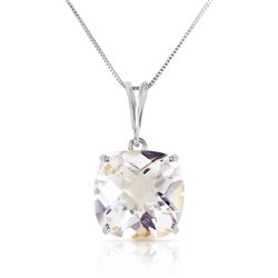 ALARRI 3.6 Carat 14K Solid White Gold Necklace Natural Checkerboard Cut White Topaz