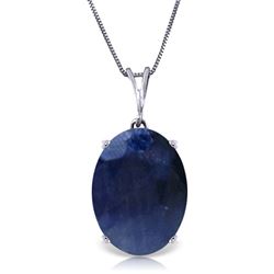 ALARRI 8.5 CTW 14K Solid White Gold Necklace Natural Oval Sapphire