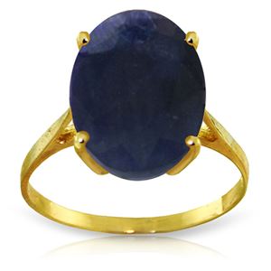 ALARRI 8.5 Carat 14K Solid Gold Ring Natural Oval Sapphire