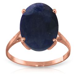 ALARRI 8.5 CTW 14K Solid Rose Gold Ring Natural Oval Sapphire