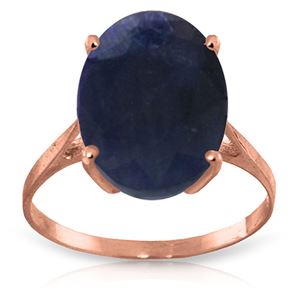 ALARRI 8.5 CTW 14K Solid Rose Gold Ring Natural Oval Sapphire