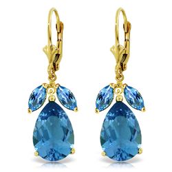 ALARRI 13 Carat 14K Solid Gold Chances Blue Topaz Earrings