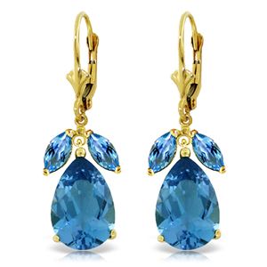 ALARRI 13 Carat 14K Solid Gold Chances Blue Topaz Earrings