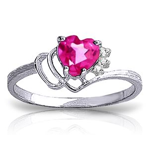 ALARRI 0.97 Carat 14K Solid White Gold Insatiably Curious Pink Topaz Diamond Ring