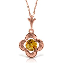 ALARRI 14K Solid Rose Gold Necklace w/ Natural Citrine