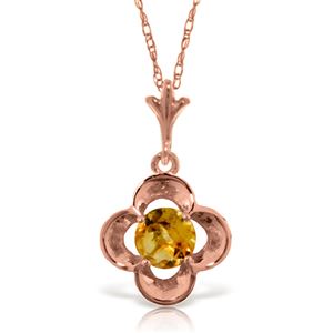ALARRI 14K Solid Rose Gold Necklace w/ Natural Citrine