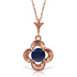 ALARRI 14K Solid Rose Gold Necklace w/ Natural Sapphire