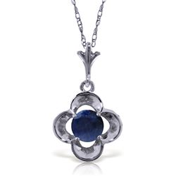 ALARRI 0.55 Carat 14K Solid White Gold Our Stars Sapphire Necklace
