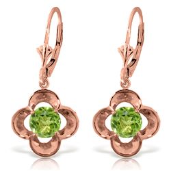 ALARRI 1.1 CTW 14K Solid Rose Gold Peridot Bloom Earrings