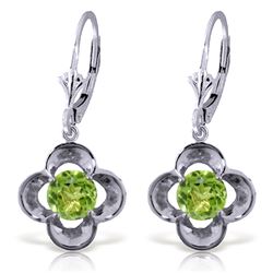 ALARRI 1.1 Carat 14K Solid White Gold Foundations Peridot Earrings