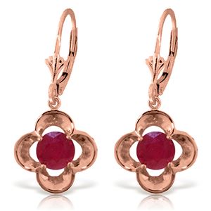 ALARRI 1.1 Carat 14K Solid Rose Gold Ruby Bloom Earrings