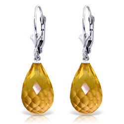 ALARRI 14 Carat 14K Solid White Gold Tender Tune Citrine Earrings