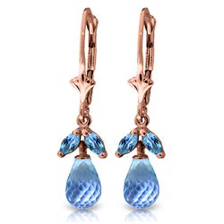 ALARRI 3.4 CTW 14K Solid Rose Gold Blue Topaz Envy Earrings