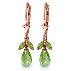 ALARRI 3.4 Carat 14K Solid Rose Gold Peridot Envy Earrings