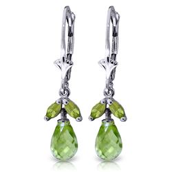 ALARRI 3.4 CTW 14K Solid White Gold Understanding Is Power Peridot Earrings